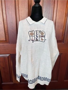 Chelsea Gardens Vintage Sweater Size XL Lighthouse Embroidery Nautical Ocean